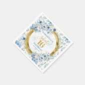 Serviette En Papier Chic Pastel Blue Sweet 16 Napkin avec étincelle d' (Coin)