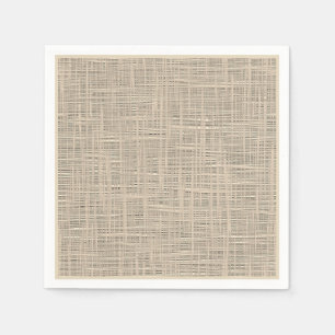 Serviette En Papier Chic Pastel Taupe Couleur Faux Jute Fabric Motif