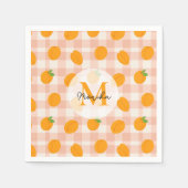 Serviette En Papier Chic Peach Motif avec Retro Buffalo Personnalisé (Devant)