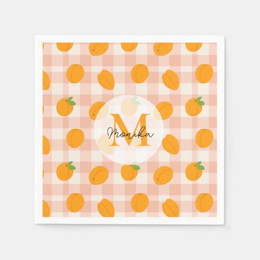 Serviette En Papier Chic Peach Motif avec Retro Buffalo Personnalisé (Devant)