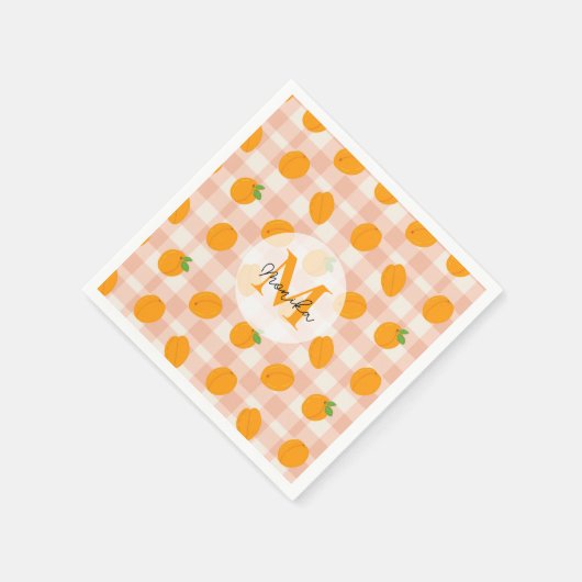 Serviette En Papier Chic Peach Motif avec Retro Buffalo Personnalisé (Coin)