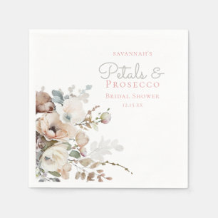 Serviette En Papier Chic pétales Turquoises et la Fête des mariées flo