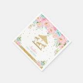 Serviette En Papier Chic Pink Mint Floral Carousel fête d'anniversaire (Coin)