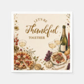 Serviette En Papier Chic Pizza & Prosecco Friendsgiving (Devant)