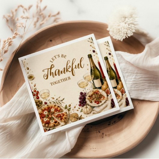 Serviette En Papier Chic Pizza & Prosecco Friendsgiving