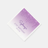 Serviette En Papier Chic Purple Parties scintillant Drip 21e fête d'an (Coin)