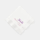 Serviette En Papier Chic Purple Pur Mariage Floral (Coin)