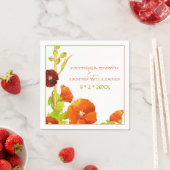 Serviette En Papier Chic Red Hollyhocks Floral Mariage (En situation)