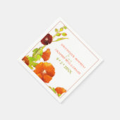 Serviette En Papier Chic Red Hollyhocks Floral Mariage (Coin)