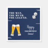 Serviette En Papier Chic Rolling Dices Pints 25th Birthday (Devant)