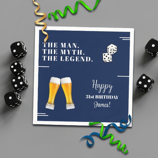 Serviette En Papier Chic Rolling Dices Pints 31st Birthday
