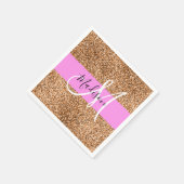 Serviette En Papier Chic rose et Citrouille Parties scintillant étince (Coin)