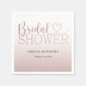 Serviette En Papier Chic Rose Gold Glitter Bridal Shower  (Devant)