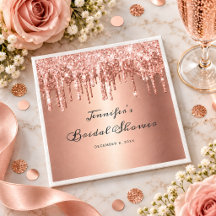 Chic Rose Gold Paillettes Gouttes Mariage