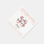 Serviette En Papier Chic Rose Gold Parties scintillant HEUREUX 55ème a (Coin)
