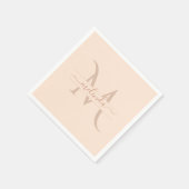 Serviette En Papier Chic rose Monogramme Nom du script Feminine (Coin)