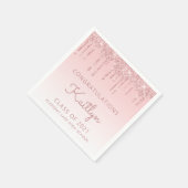 Serviette En Papier Chic rose Parties scintillant goutte de Graduation (Coin)