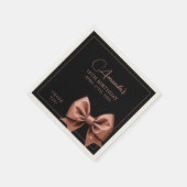 Serviette En Papier Chic Rose Parties scintillant or Bow Sweet 16 Anni (Coin)
