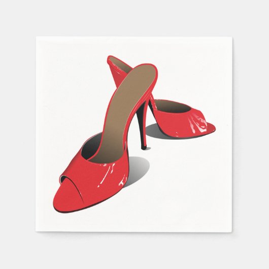 Serviette En Papier Chic Rouge Haut talons Glamour Stiletto Mode (Devant)