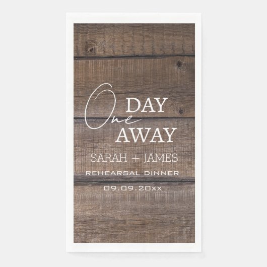 Serviette En Papier Chic Rustic Un Jour Avant Le Dîner De Répétition M (Devant)