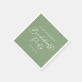 Serviette En Papier Chic Sage Green Bachelorette Party Personalized (Coin)