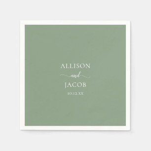 Serviette En Papier Chic Sage Green Mariage serviettes