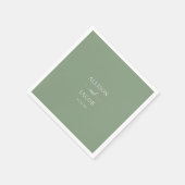 Serviette En Papier Chic Sage Green Mariage serviettes (Coin)