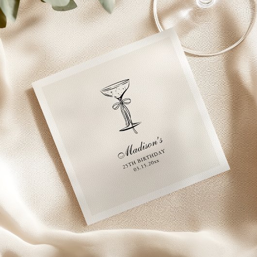 Serviette En Papier Chic Sand Champagne Birthday Party 
