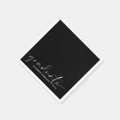 Serviette En Papier Chic Script Black Graduation Party (Coin)