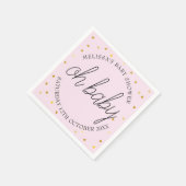Serviette En Papier Chic script cœur doré bébé fille douche oh bébé (Coin)