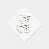 Serviette En Papier Chic Script Mr & Mrs Wedding Reception Napkins (Coin)
