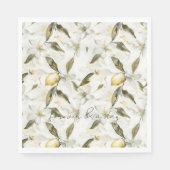 Serviette En Papier Chic sicilien Citrons d'été Mariage floral (Devant)