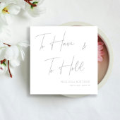 Serviette En Papier Chic Silver Calligraphie pour avoir et tenir Maria