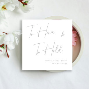 Serviette En Papier Chic Silver Calligraphie pour avoir et tenir Maria