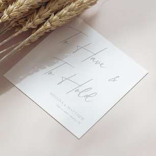 Serviette En Papier Chic Silver Calligraphie pour avoir et tenir Maria