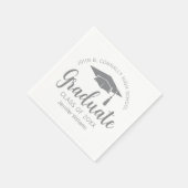 Serviette En Papier Chic Silver Grey Graduate Custom Graduate Party (Coin)