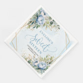 Serviette En Papier Chic Sweet 16th Dusty Blue and Gold Glitter Napkin (Coin)
