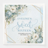 Serviette En Papier Chic Sweet Sixteen Eucalyptus Frame Table Party  (Devant)