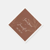 Serviette En Papier Chic Terracotta avec Mariage feuille (Coin)