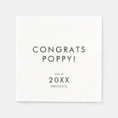 Serviette En Papier Chic Typographie Félicitations Graduation (Devant)