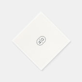 Serviette En Papier Chic Typography Minimalist Monogram Wedding (Coin)
