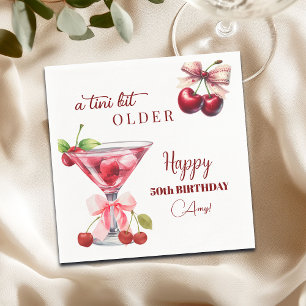 Serviette En Papier Chic Un Peu Plus Vieille Martini Cerise 50e Annive