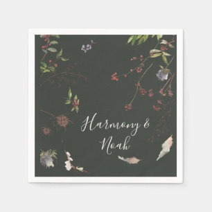 Serviette En Papier Chic vacances Botanique foncé Mariage Napkins
