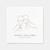 Serviette En Papier Chic Vin Engagment + Mariage (Devant)