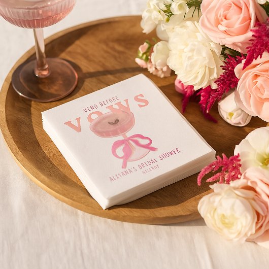 Serviette En Papier Chic Vino Avant les Vœux Rose Vin Arc Bridal Showe