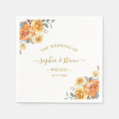 Serviette En Papier Chic wedding with Orange Flowers (Devant)