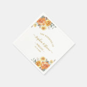 Serviette En Papier Chic wedding with Orange Flowers (Coin)