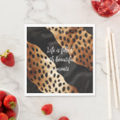 Serviette En Papier Chic Western Brown noir (En situation)