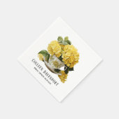 Serviette En Papier Chic Yellow Hydrangea Teacup Fête des mariées (Coin)