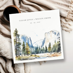 Serviette En Papier Chic Yosemite National Park CA Watercolor Mariage